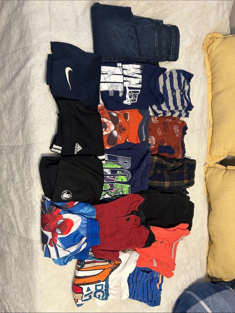 Boys bundle shorts, pants, shirts, pj pants, swim trunks size 5/6